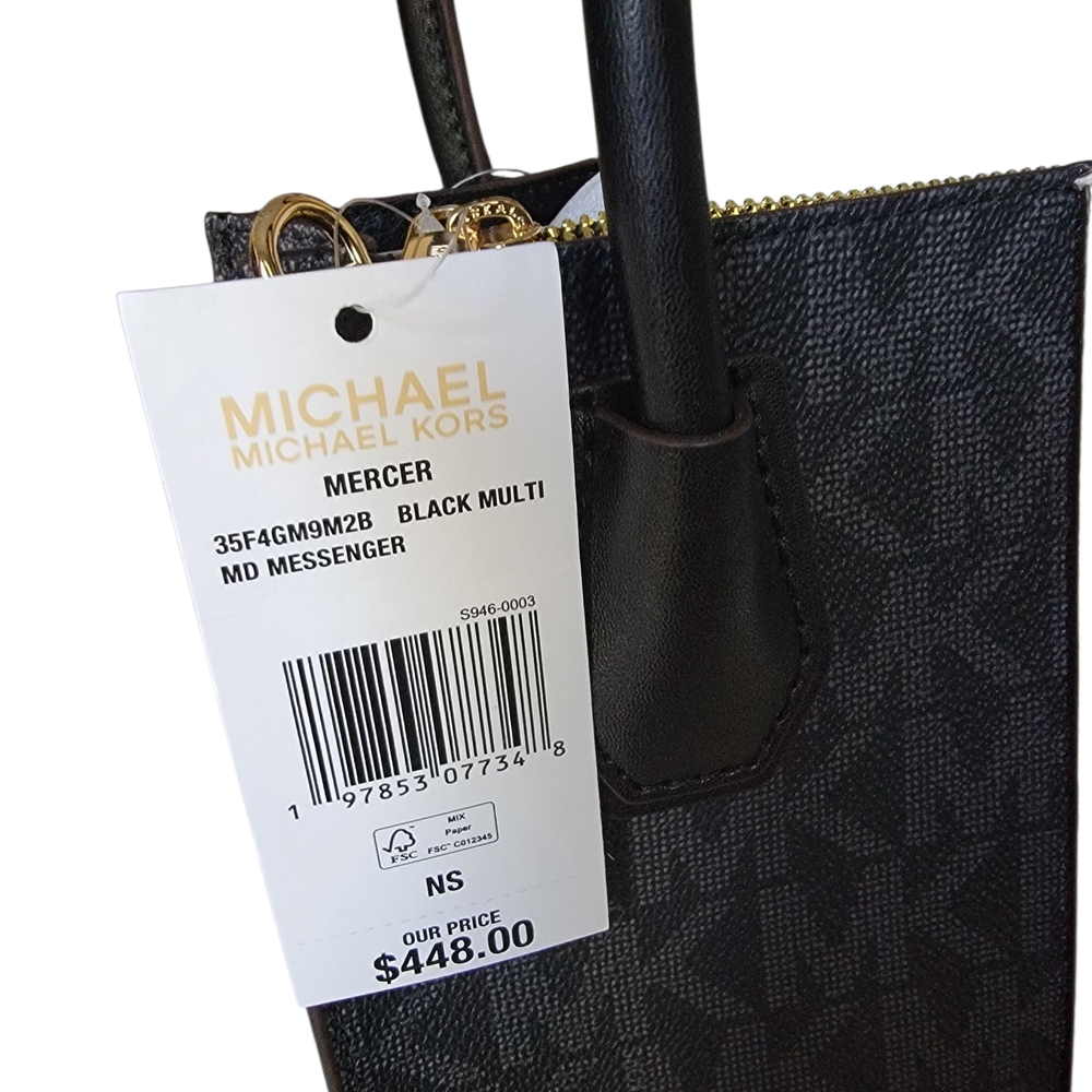 Michael Kors Two Tone Mercer Monogram Crossbody Bag NWT - Picture 5 of 6